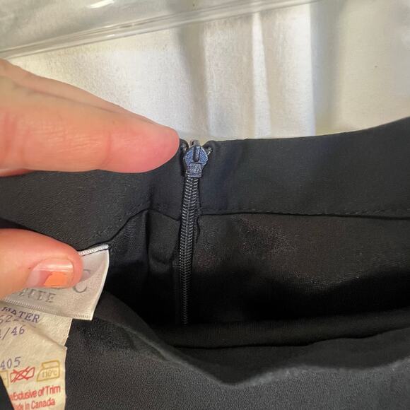 Conrad C Women's Black Faux Wrap Skirt Midi Length Size 12P - Picture 9 of 9